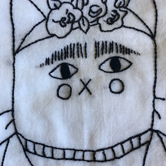 Two Hand Embroidered Frida “Catlo” Dish Towels - Picture 4 of 4